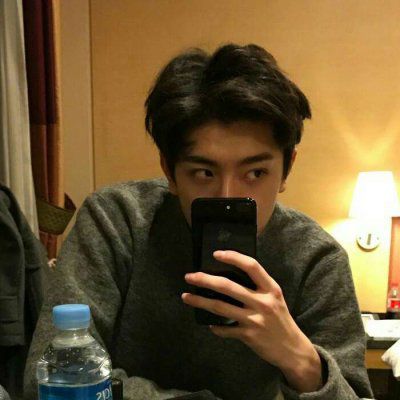 乖乖的又很酷的男生对镜自拍头像